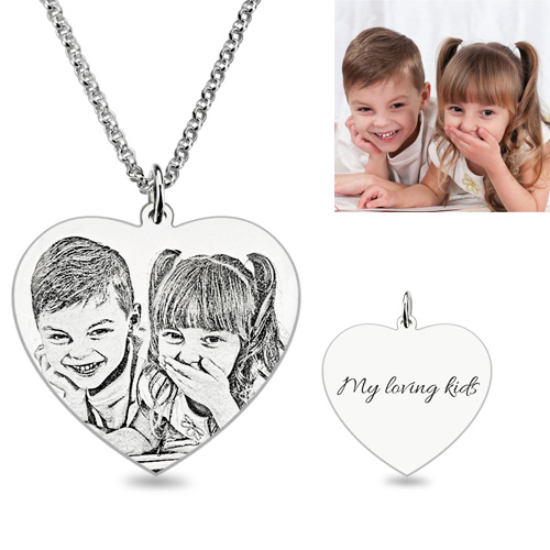 Etched Photo Necklace
